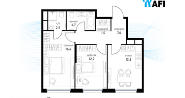 2-к. квартира, 58&nbsp;м²