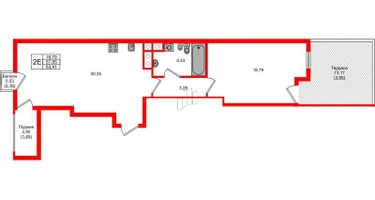 1-к. квартира, 63&nbsp;м²