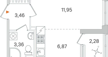 Студия, 26&nbsp;м²