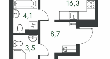 2-к. квартира, 60 м²