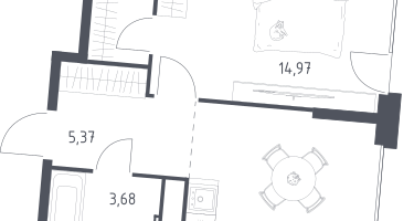 1-к. квартира, 39&nbsp;м²