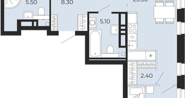 3-к. квартира, 90&nbsp;м²