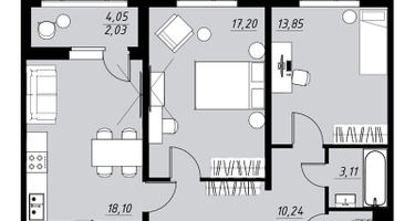 2-к. квартира, 65&nbsp;м²
