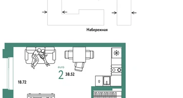 2-к. квартира, 38&nbsp;м²