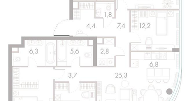 5-к. квартира, 128 м²