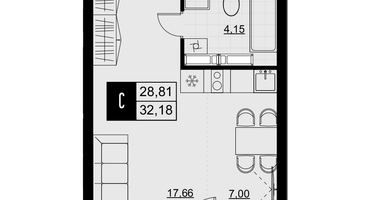Студия, 30&nbsp;м²
