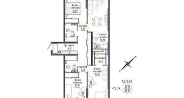 3-к. квартира, 86&nbsp;м²