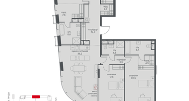 4-к. квартира, 164&nbsp;м²