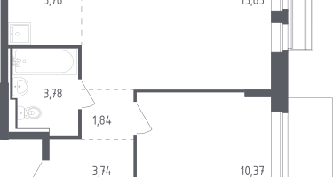 Студия, 39&nbsp;м²