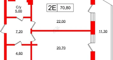 1-к. квартира, 67&nbsp;м²