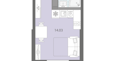 Студия, 19&nbsp;м²