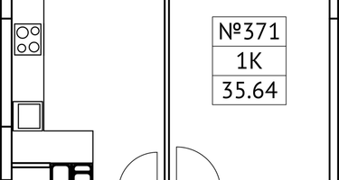 1-к. квартира, 35&nbsp;м²
