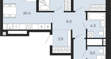 3-к. квартира, 75&nbsp;м²