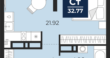Студия, 32&nbsp;м²