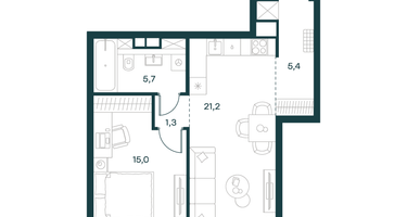 1-к. квартира, 48&nbsp;м²