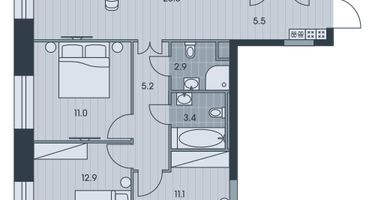 4-к. квартира, 83&nbsp;м²