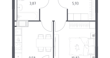 1-к. квартира, 36&nbsp;м²