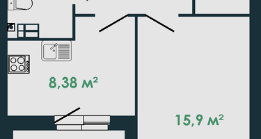 1-к. квартира, 40&nbsp;м²