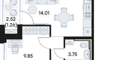3-к. квартира, 66 м²