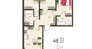 3-к. квартира, 81&nbsp;м²
