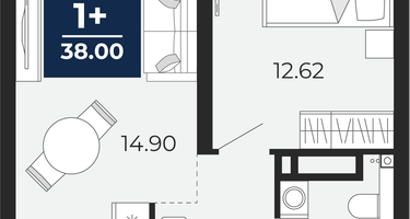 1-к. квартира, 36 м²