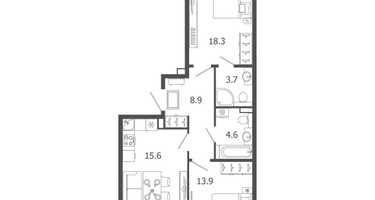 2-к. квартира, 66&nbsp;м²
