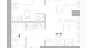2-к. квартира, 42&nbsp;м²