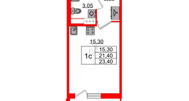Студия, 21 м²