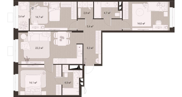 3-к. квартира, 93 м²