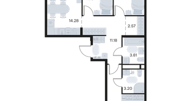 3-к. квартира, 73 м²