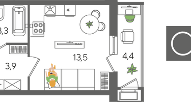 Студия, 25 м²