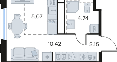 Студия, 23&nbsp;м²