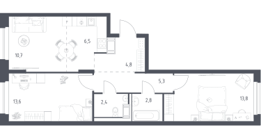Студия, 59&nbsp;м²