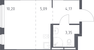 Студия, 22&nbsp;м²