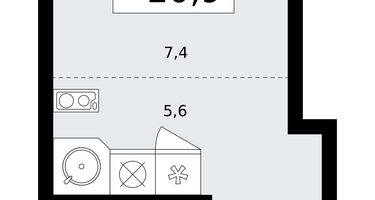 Студия, 20&nbsp;м²