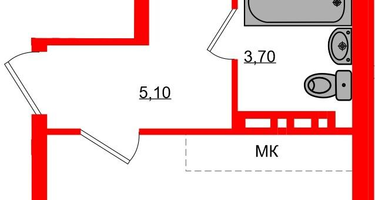 1-к. квартира, 41 м²