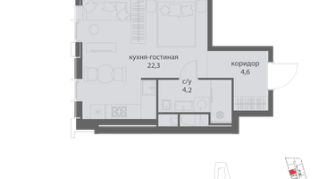 Студия, 31&nbsp;м²