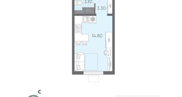 Студия, 21&nbsp;м²