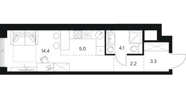 Студия, 29 м²