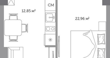 2-к. квартира, 45&nbsp;м²