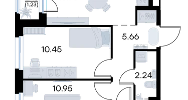 2-к. квартира, 47 м²