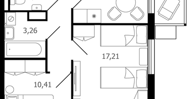 2-к. квартира, 52 м²