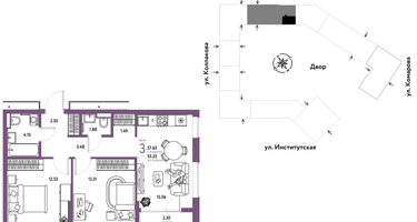 Студия, 57&nbsp;м²