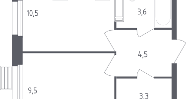 1-к. квартира, 30&nbsp;м²