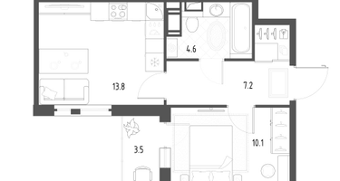 1-к. квартира, 37 м²