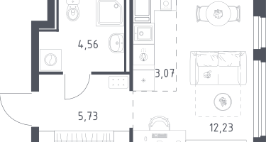 Студия, 25&nbsp;м²