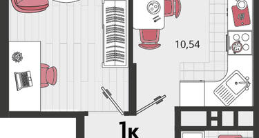 1-к. квартира, 37&nbsp;м²