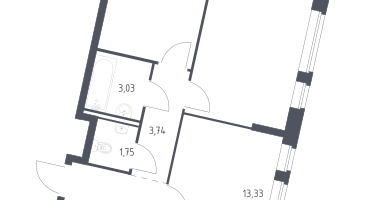 2-к. квартира, 52&nbsp;м²