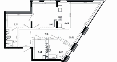 2-к. квартира, 80 м²