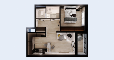 2-к. квартира, 43&nbsp;м²